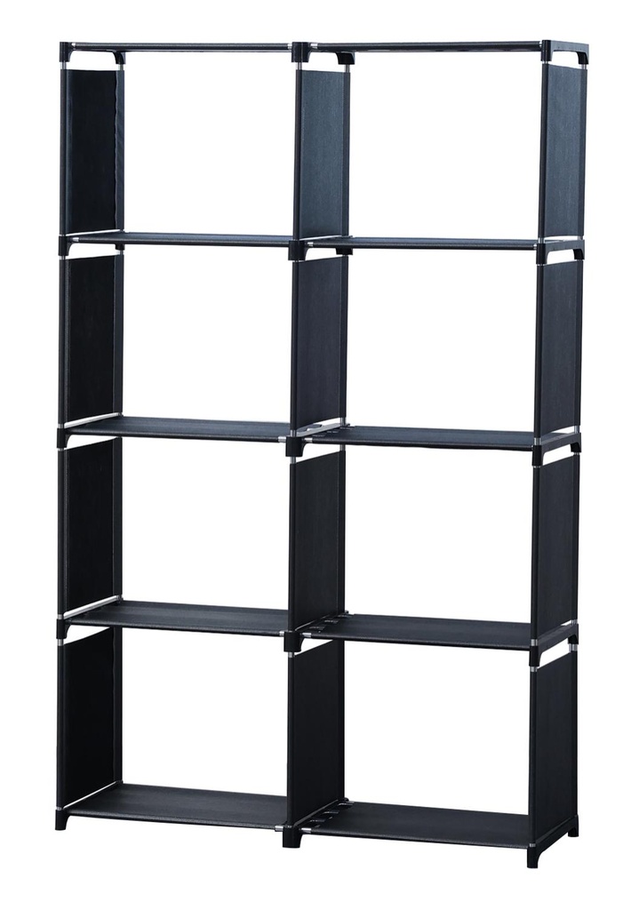 Herzberg HG-03343 : bibliothèque et étagère de rangement polyvalente à 8 niveaux (85 x 125 cm) - noire