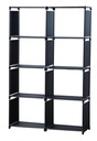 Herzberg HG-03343: 8-Layer Multi-purpose Bookshelf and Storage Rack (85x125cm) - Black