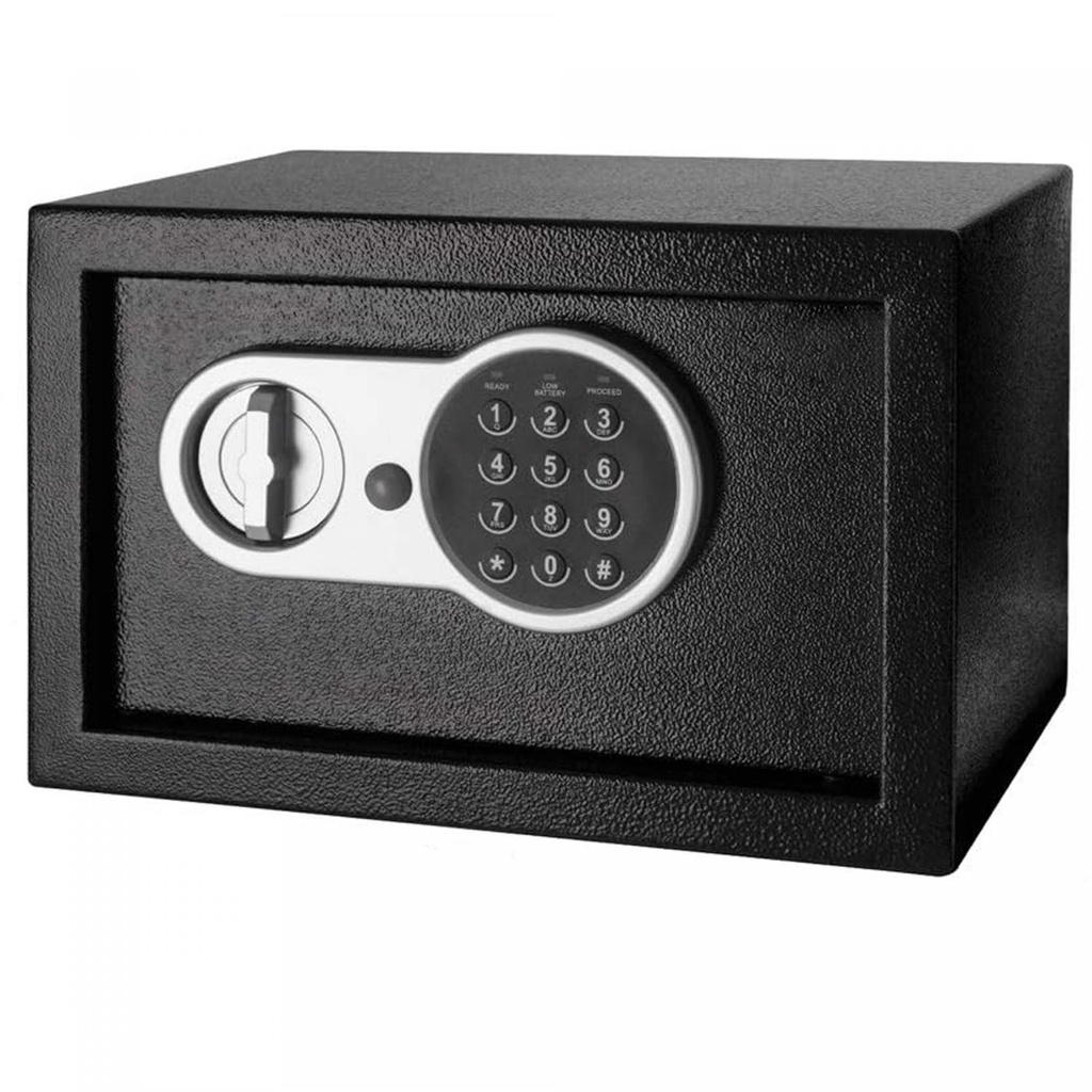 Herzberg HG-03855 : coffre-fort électronique en acier à double pêne, 20 x 31 x 20 cm