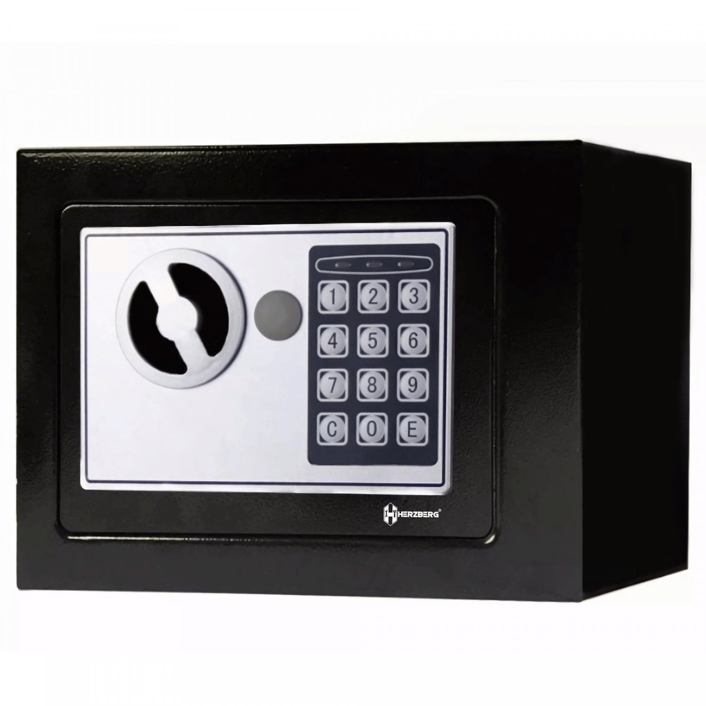 Herzberg HG-03848 : coffre-fort électronique en acier 17 x 23 x 17 cm