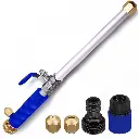 Herzberg HG-03824 : lance de nettoyage haute pression à jet d'eau et double buse - bleue
