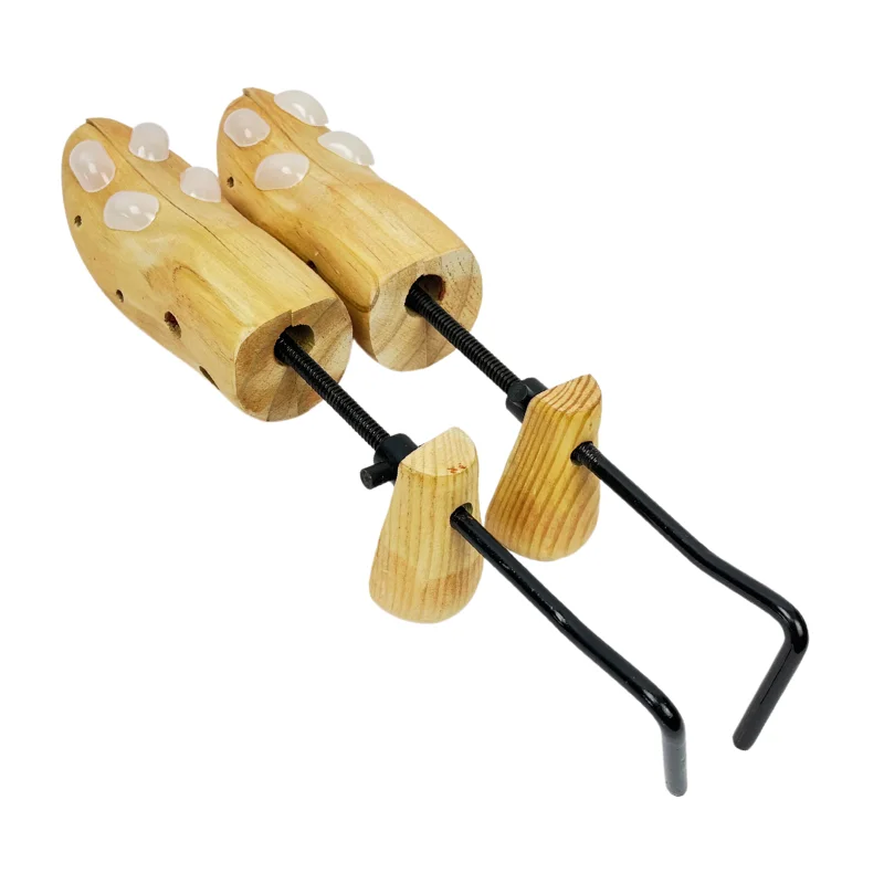 Herzberg HG-03787 : paire d'embauchoirs extensibles en bois, réglage bidirectionnel