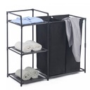 Herzberg HG-04531 : trieur de linge à 2 sacs amovibles avec étagère à 3 niveaux