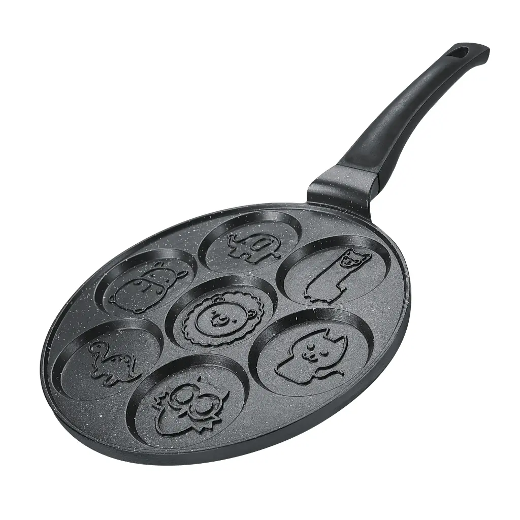Herzberg HG-CP267ANL : poêle à pancakes et crêpes 26 cm, 7 motifs animaux