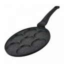 Herzberg HG-CP267HO: 26cm Marble Coated Pancake & Crepe Pan - 7 Plain Slot