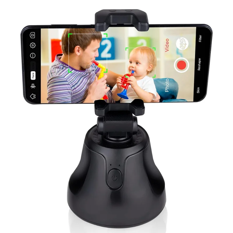 Grundig ED-49803: Um 360° drehbare Smartphone-Halterung mit Gesichts-/Objektverfolgung für Vlogger