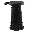 Herzberg HG-04050: Telescopic Adjustable Folding Outdoor Chair - Black