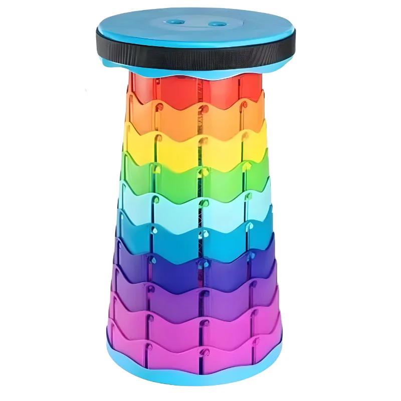 Herzberg HG-04067: Telescopic Adjustable Folding  Outdoor Chair - Multi-Colored