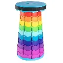 Herzberg HG-04067 : tabouret télescopique pliable et réglable multicolore