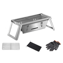 Herzberg HG-04159 : barbecue de table pliable en acier inoxydable