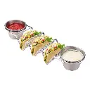 Herzberg HG-04043: Taco-Halter aus Edelstahl mit 2 Bechern