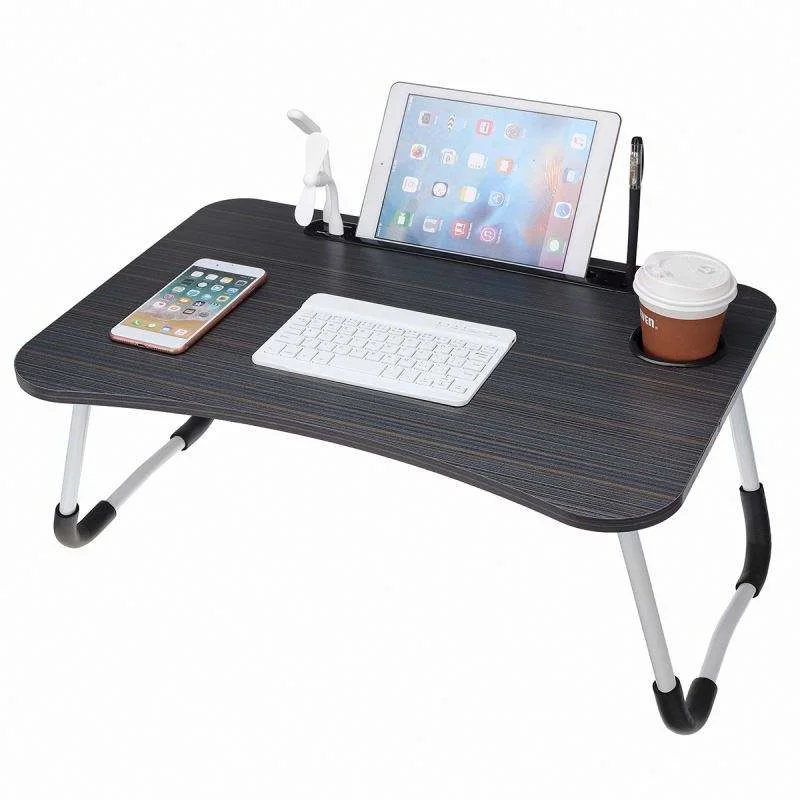 Herzberg HG-04173: Faltbarer Laptoptisch mit Getränke- und Tablet-Halter
