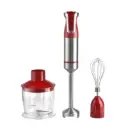 Royalty Line RL-ESMS800RED: 3-in-1-Stabmixer-Set - Schneebesen, Stabmixer, Zerkleinerer - Rot