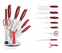 Royalty Line RL-KSS530: 9-teiliges Messerblock-Set mit drehbarem Halter - Rot