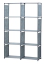 Herzberg HG-03626: estantería multiusos de 8 niveles con espacio de almacenamiento (85x125cm) - gris