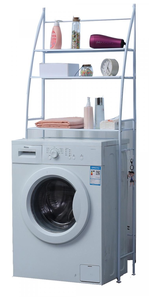 Herzberg HG-03589 : étagère de rangement à 3 niveaux pour machine à laver et salle de bains - blanc