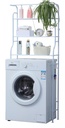 Herzberg HG-03572 : étagère de rangement à 3 niveaux pour machine à laver et salle de bains avec porte-serviettes - blanc