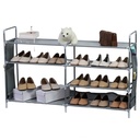 Herzberg HG-03596 : étagère à chaussures grise à 7 niveaux, 112 × 27 × 70 cm
