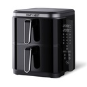 Comfy Nest CN-06177: 2800W Double Basket Air Fryer with Digital Folding Side Panel - 11L