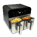 Comfy Nest CN-AFD45NS: 2400W Double Basket Digital S/S Airfryer - 9L