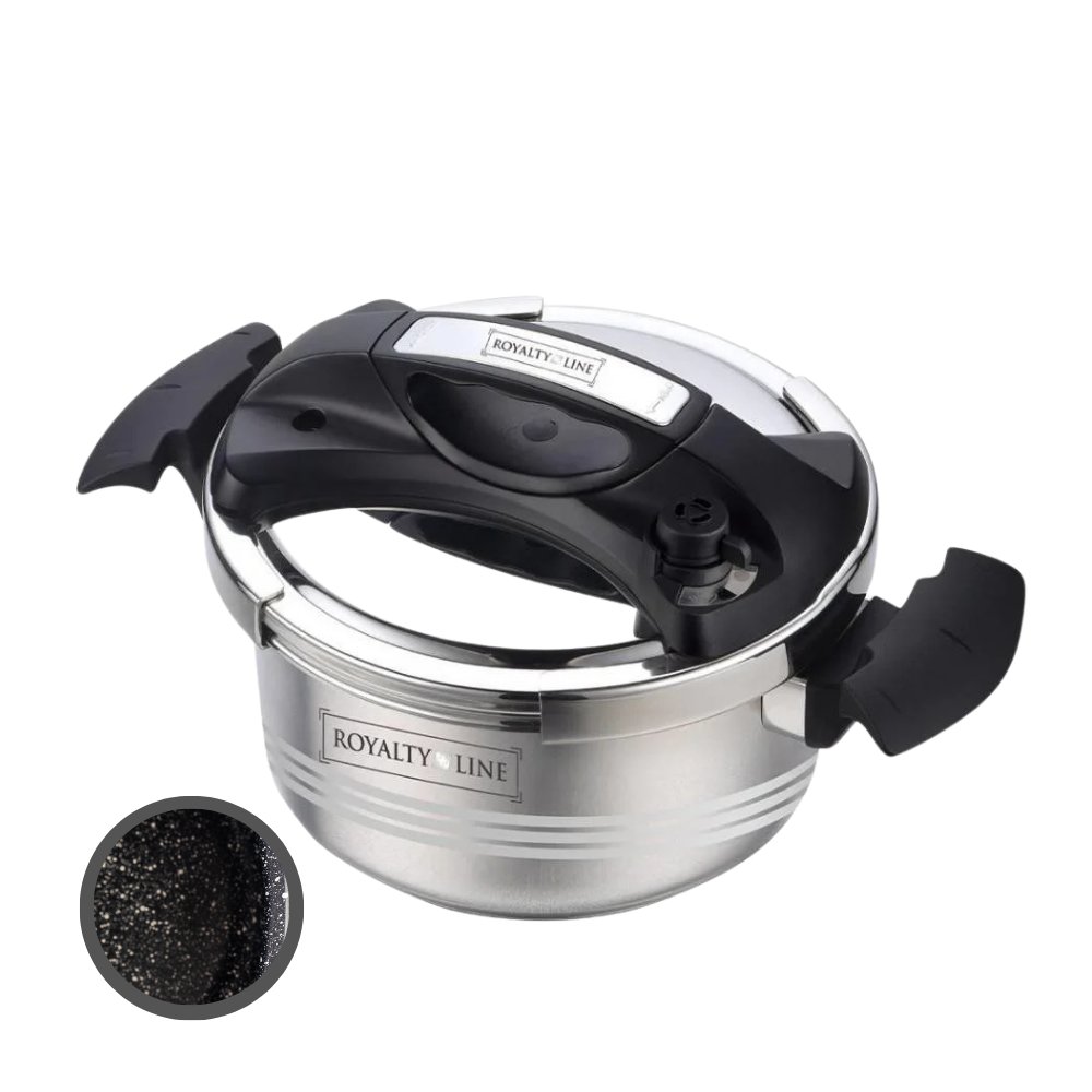 Royalty Line RL-24PS6LM: 24cm Marble Coated Pressure Cooker - 6L