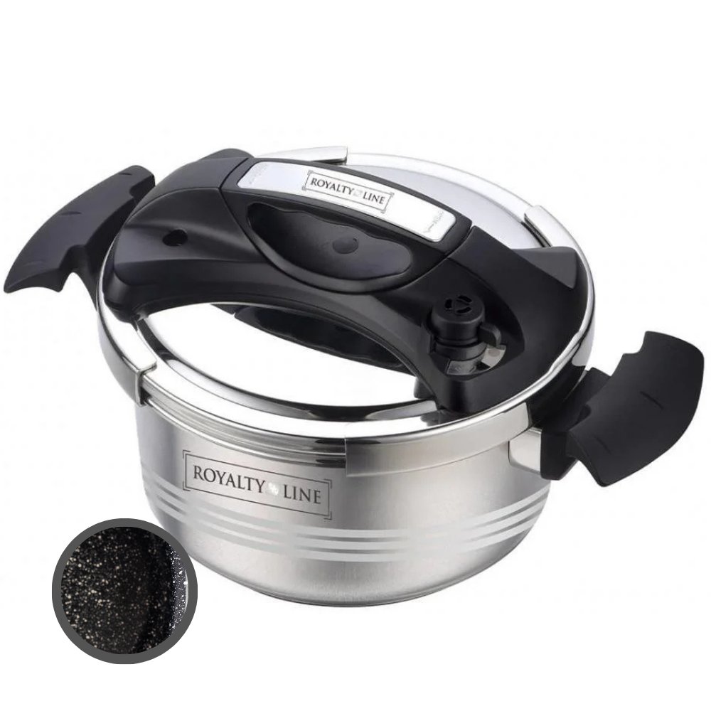 Royalty Line RL-26PS10LM: 26cm Marble Coated Pressure Cooker - 10L