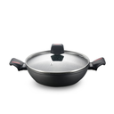 Royalty Line RL-FSC24: 24cm Die-Cast Greblon Mable Deep Frying Pan - 3L