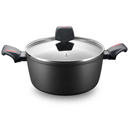 Royalty Line RL-FTN28 : casserole en aluminium moulé, revêtement Greblon effet marbre - 6 l