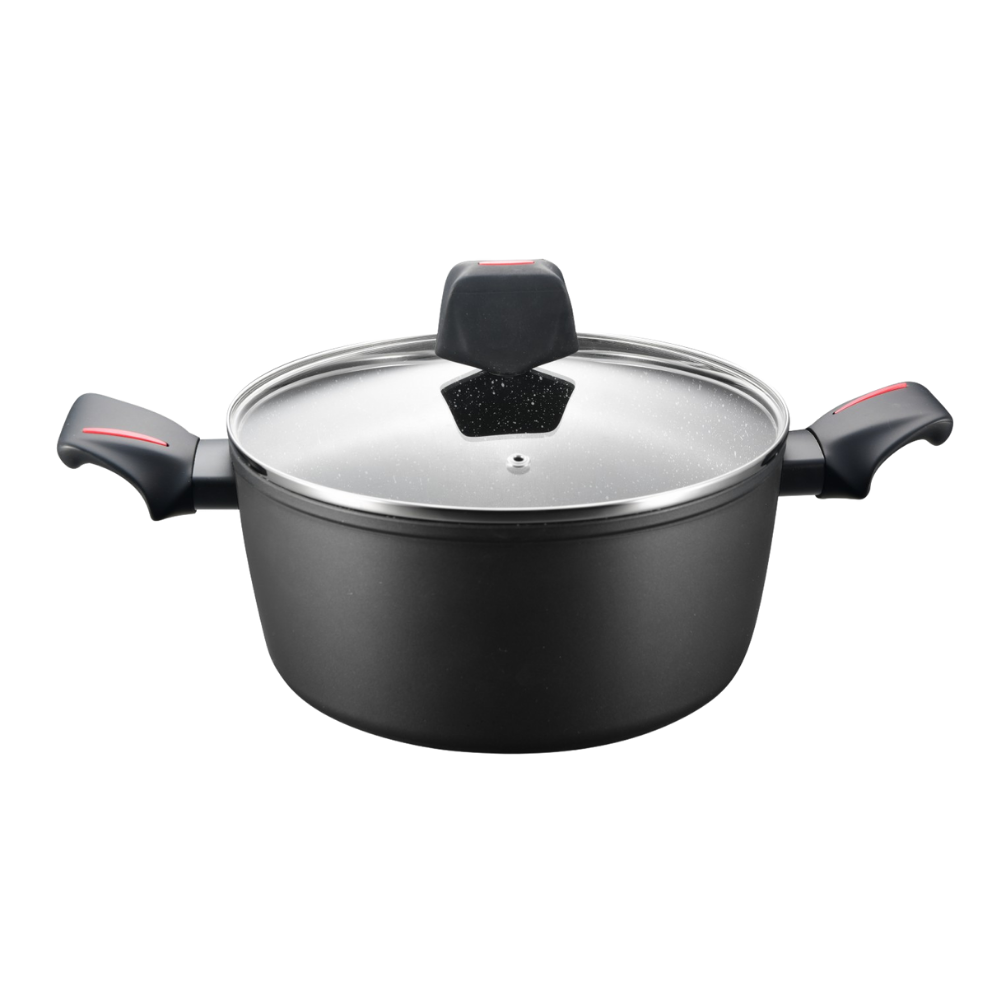 Royalty Line RL-FTN24: 24cm Die-Cast Greblon Marble Coated Casserole - 4.5L