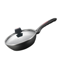 Royalty Line RL-FDN24: 24cm Marble Coated Deep Frying Pan with Lid - 2.2L