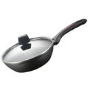 Royalty Line RL-FDN28: 28cm Marble Coated Deep Frying Pan with Lid - 3.5L