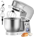 Royalty Line RL-PKM1600SIL : robot pâtissier 1600 W, 6 vitesses, bol inox 6 L - argent