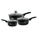 Eisenbach EB-MSP02 : set de casseroles en aluminium avec revêtement marbre Greblon - 16 cm, 18 cm, 20 cm