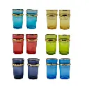 Eisenbach EB-GLS12C: 12 Pieces Colored Tea Glasses with Gold Accent