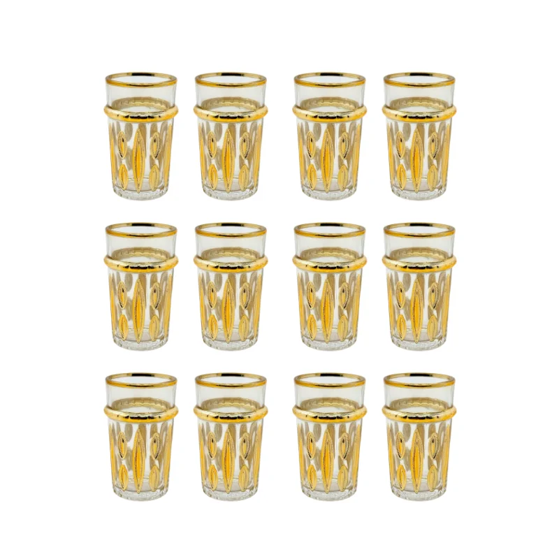 Eisenbach EB-GLS12G: 12 Pieces Tea Glasses with Gold Accent