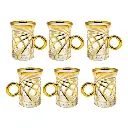 [EB-2796DD] Eisenbach EB-2796DD: 6 Demitasse Espresso Coffee Gold Accent Glass Cup