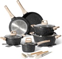 Just Perfecto JL-27 : batterie de cuisine noire 15 pièces