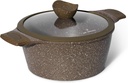 Just Perfecto JL-33: 2-teiliges Granit-Kochgeschirr (24 cm) – Braun