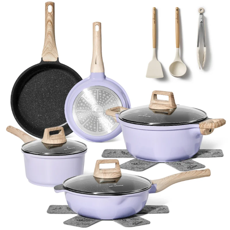 Just Perfecto JL-34: 13 Pieces Granite Coated Cookware Set - Blue