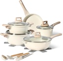 Just Perfecto JL-777: 14 Pieces Granite Cookware Set - Biege