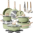 Just Perfecto JL-723: 21-teiliges Granit-Kochgeschirr-Set – Grün