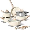 Just Perfecto JL-779: 15 Pieces Granite Cookware Set with Steamer - Biege