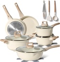Just Perfecto JL-788: 15 Pieces Granite Cookware Set - Biege