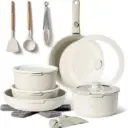 [JL-996] Just Perfecto JL-996: 18 Pieces Granite Cookware Set with Removable Handle - Biege