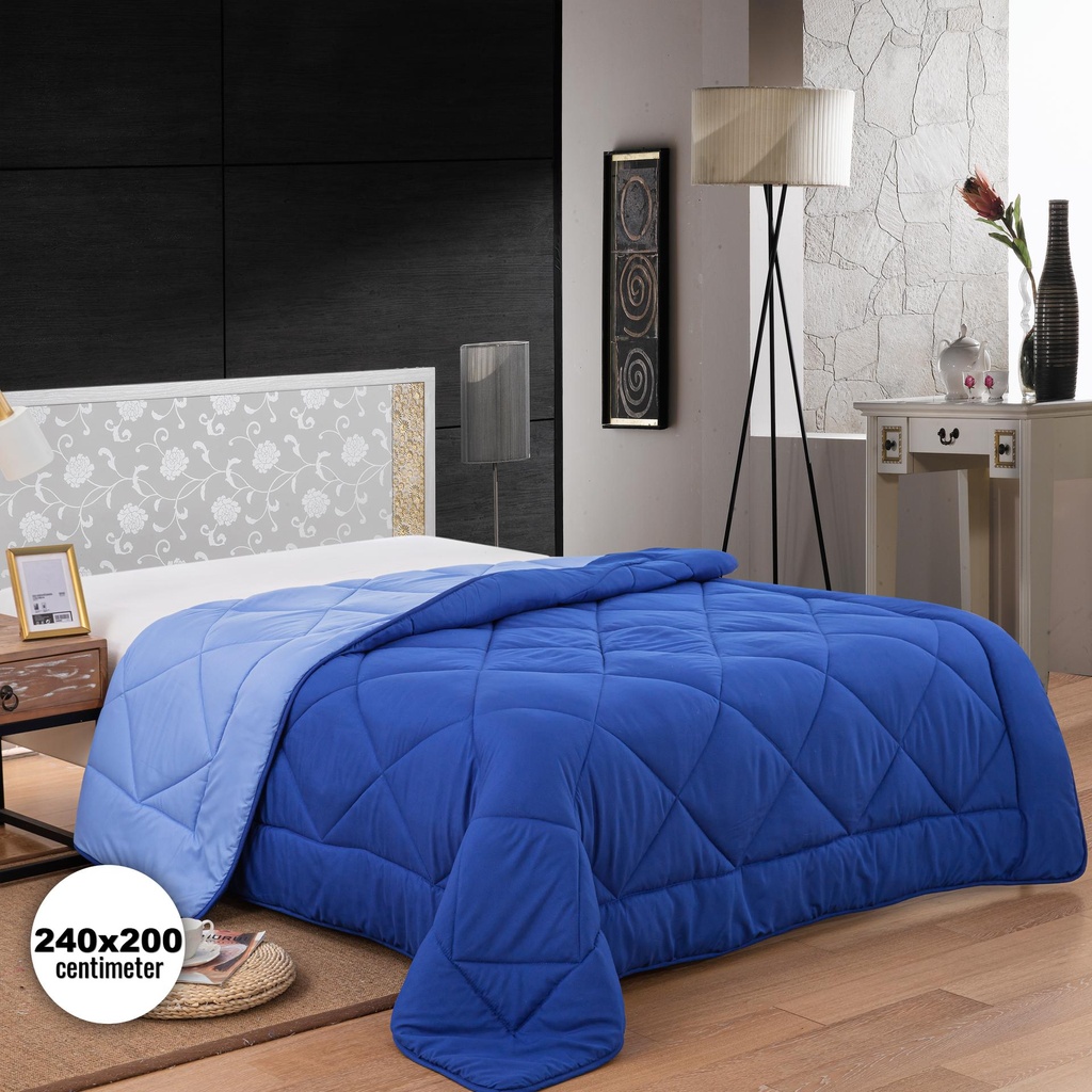Herzberg HG-2420BCO: piumino in microfibra bicolore - 240x200cm