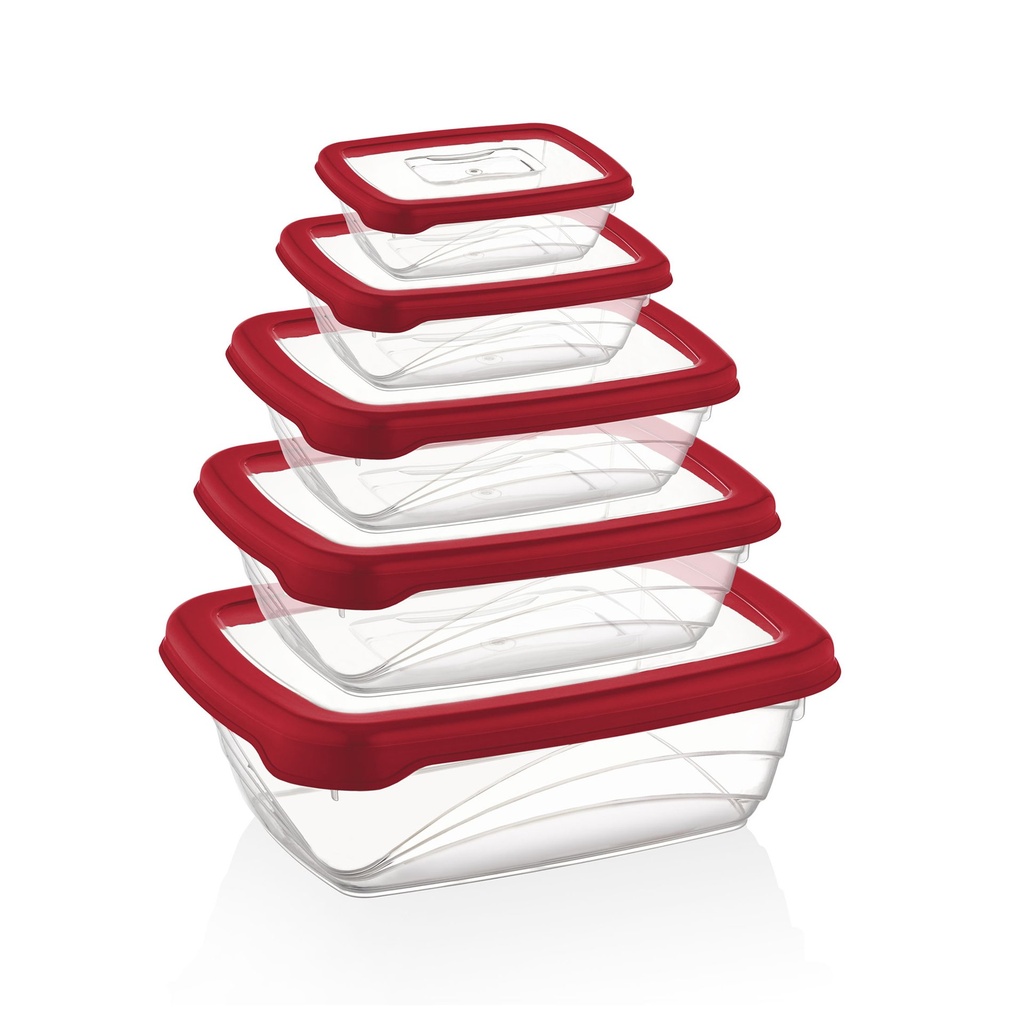 Herzberg HG-L763 : set de 5 boîtes de conservation alimentaire Bio Saver sans BPA