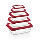 Herzberg HG-L763 : set de 5 boîtes de conservation alimentaire Bio Saver sans BPA