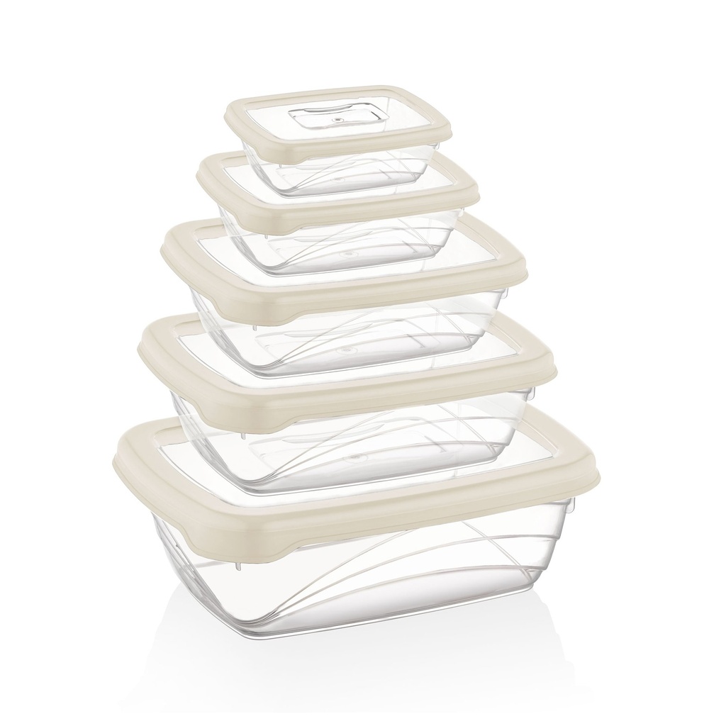 Herzberg HG-L763: set di scatole per la conservazione degli alimenti biologici da 5 pezzi senza BPA