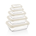 Herzberg HG-L763 : set de 5 boîtes de conservation alimentaire Bio Saver sans BPA