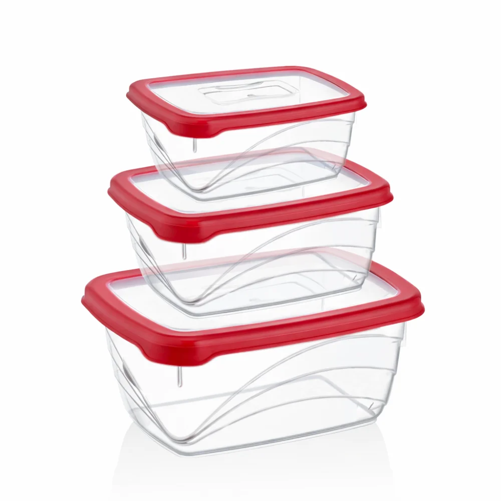 Herzberg HG-L772 : set de 3 boîtes de conservation alimentaire Bio Saver extra-profondes sans BPA